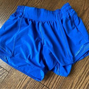Bright blue Lululemon Hotty Hot shorts-Rise Lined